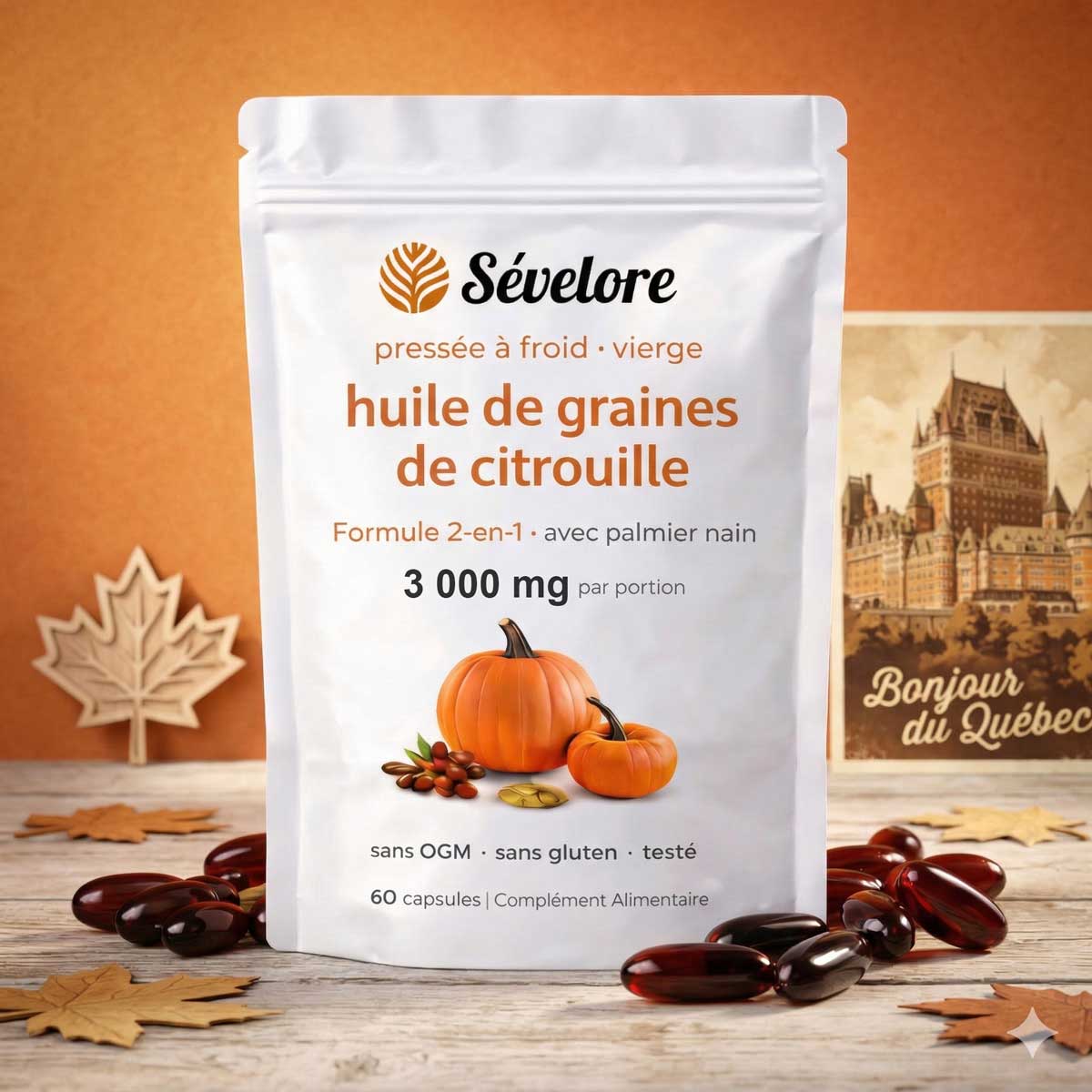 Capsules d’huile de graines de citrouille